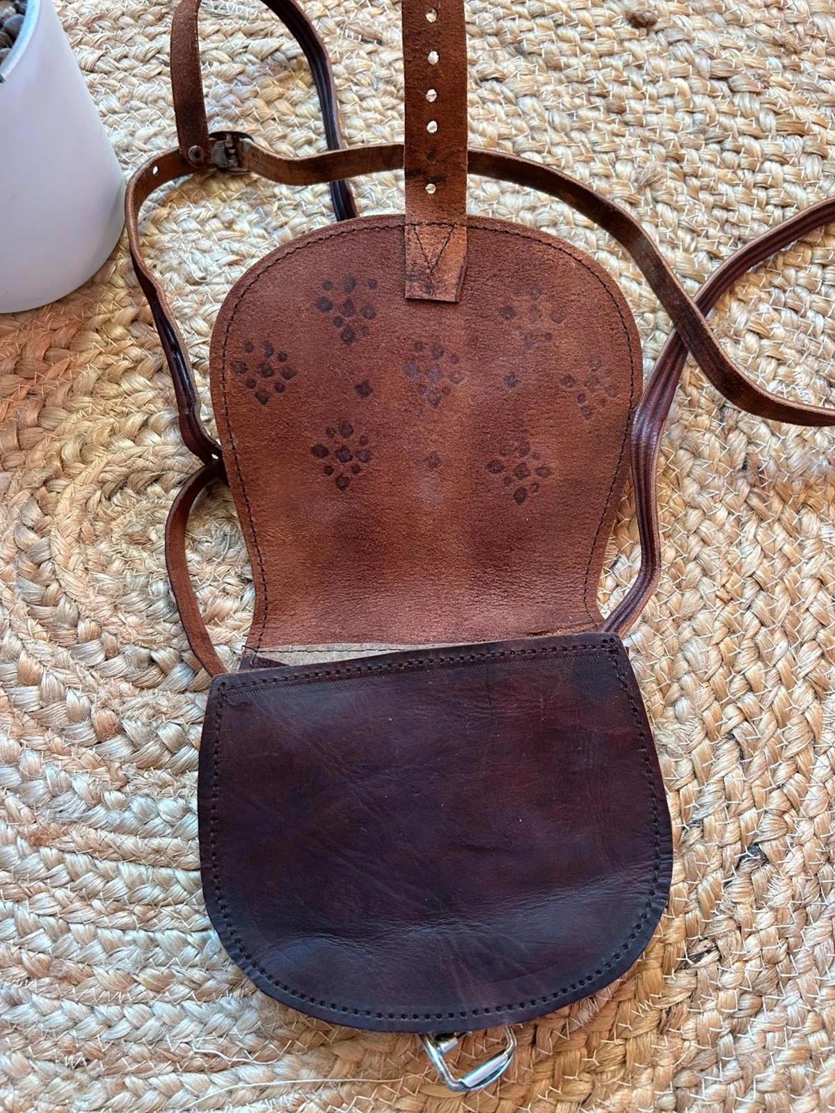 🤎🌿Mini saco artesanal 100% couro marroquino boêmio étnico Handcrafted Moroccan leather mini bag🌿🤎 – photo 6